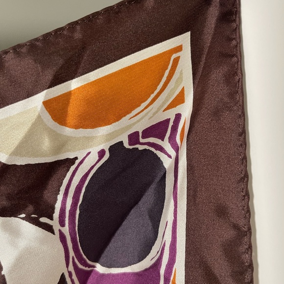 COACH “Ashley” Hand drawn design Monogram Square Silk Scarf - Picture 5 of 8